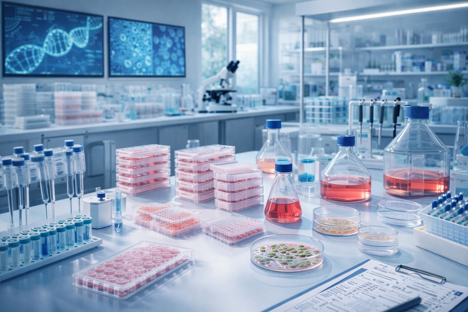 Modern biotechnology laboratory environment